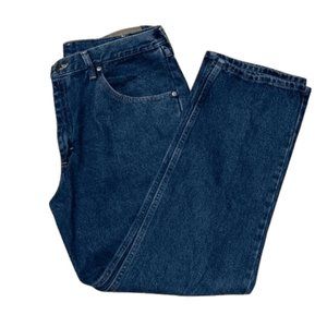Wrangler Men’s 36 x 30 Straight Leg Relaxed Fit Jeans Dark Wash Denim